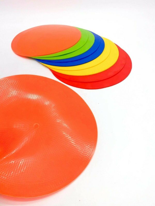 FLAT Round Rubber Training Cones Spot Markers Football Pitch Floor Discs Sports